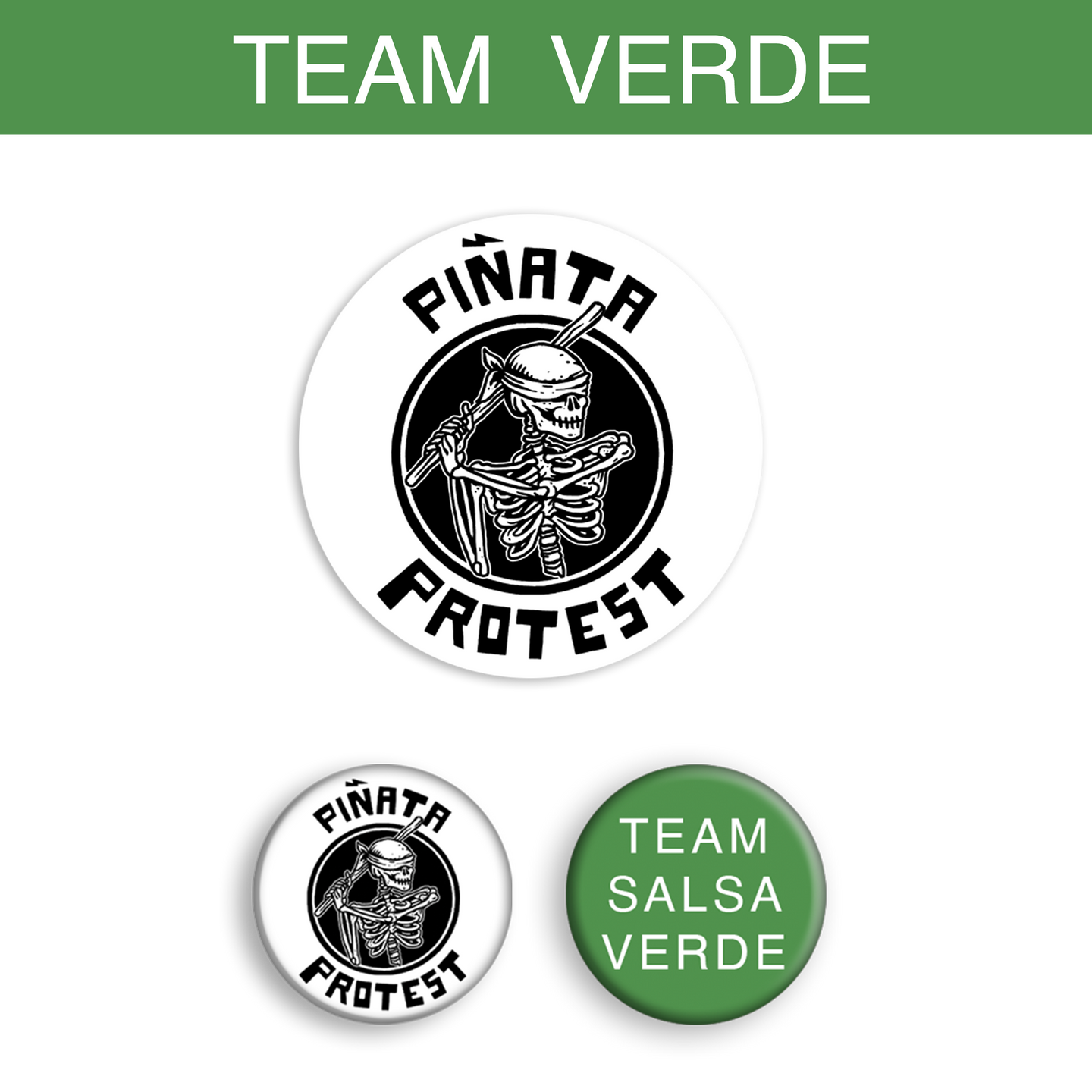 Piñata Protest - Team Verde Sticker/Button Pack