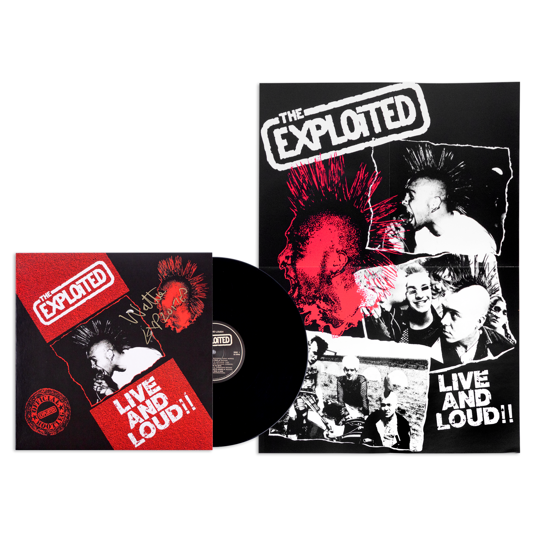The Exploited - Live and Loud 12” Vinyl w/ Signed with Poster