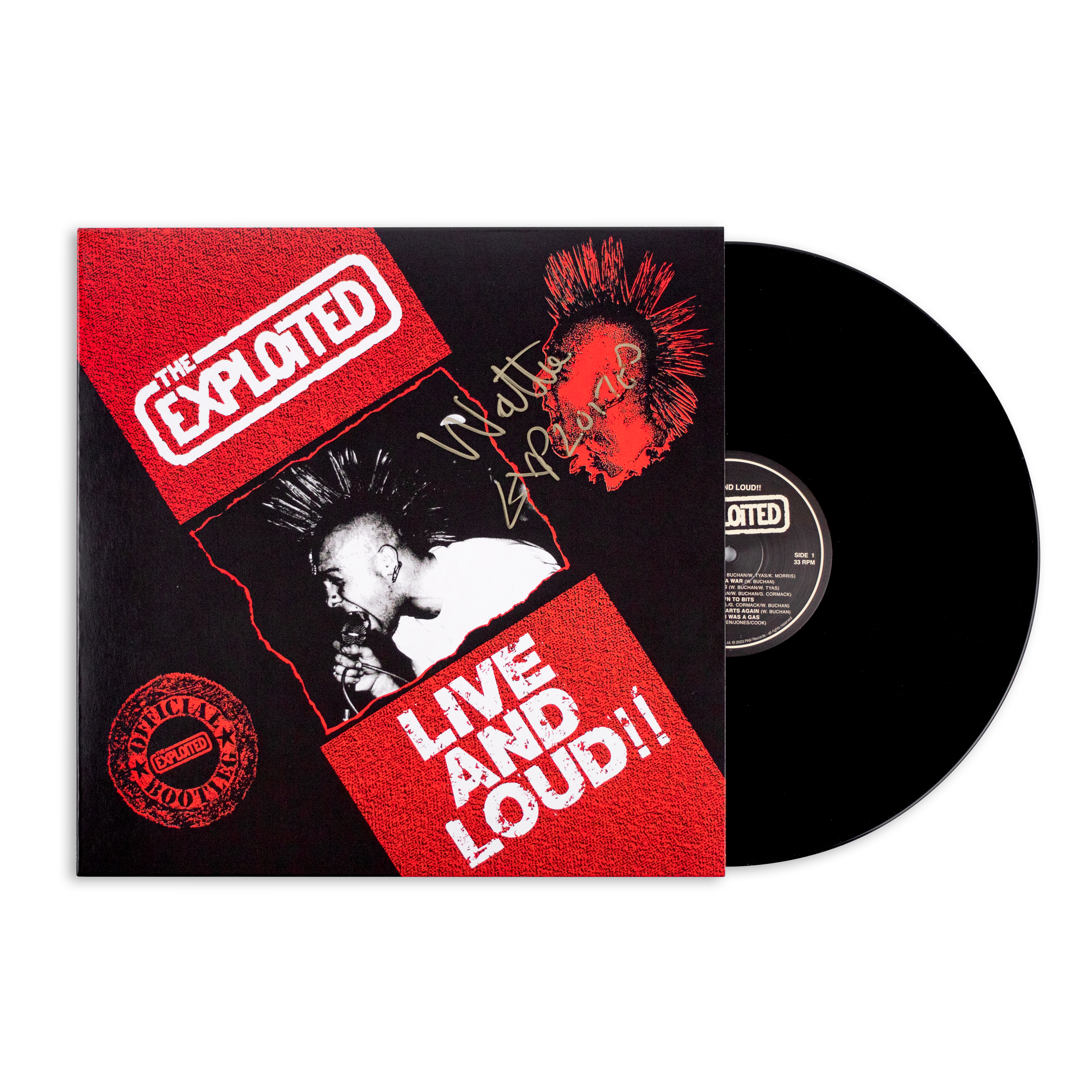 レア！The Exploited ピクチャーレコード Exploited_LiveAndLoud_Autograp