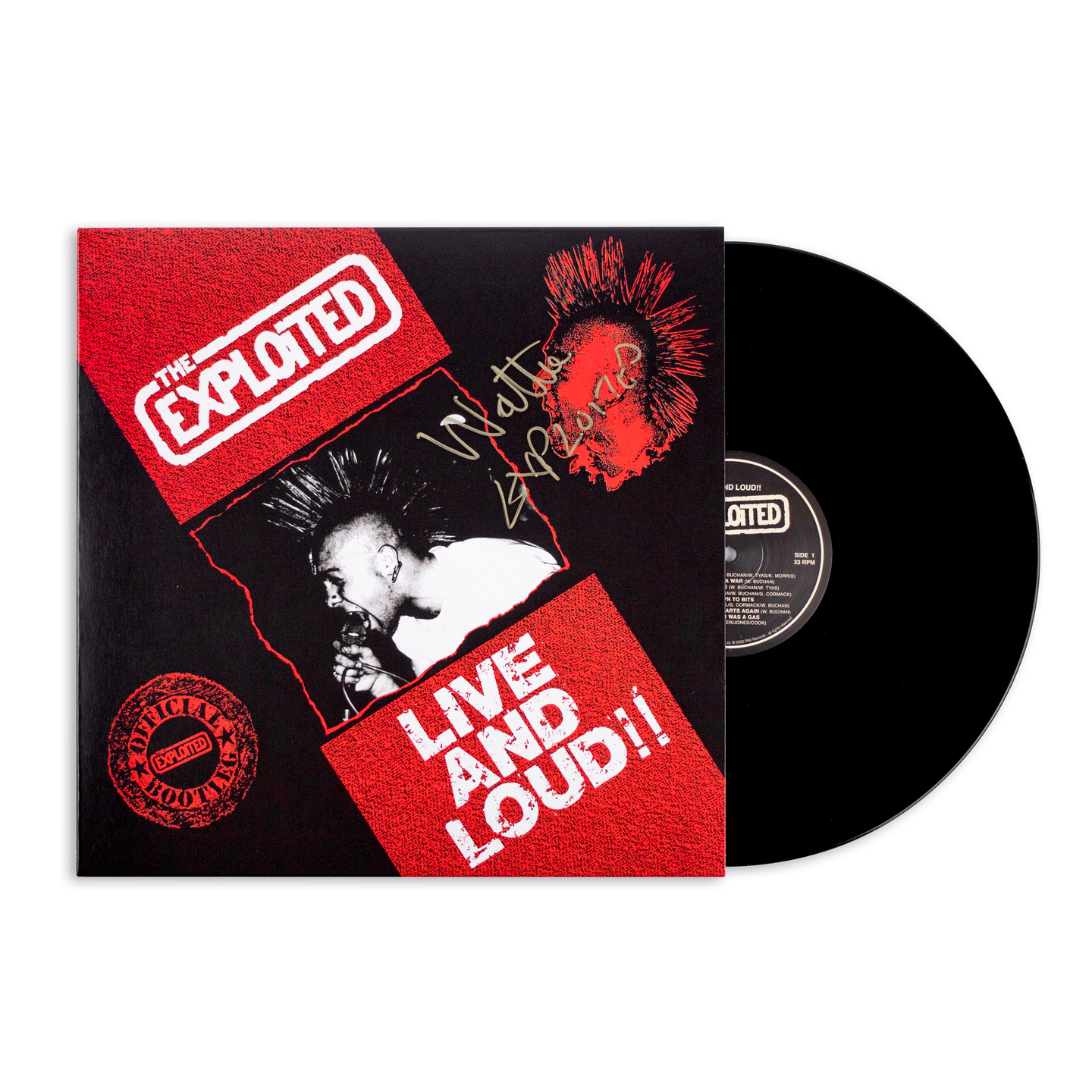 The Exploited - Live and Loud 12” Vinyl w/ Signed with Poster