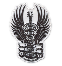 Load image into Gallery viewer, Love Hope Strength Woven or Embroidered Patch (b/w)
