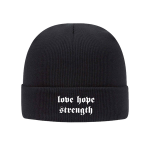 Love Hope Strength Cuffed Beanie