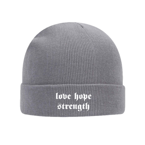 Love Hope Strength Cuffed Beanie