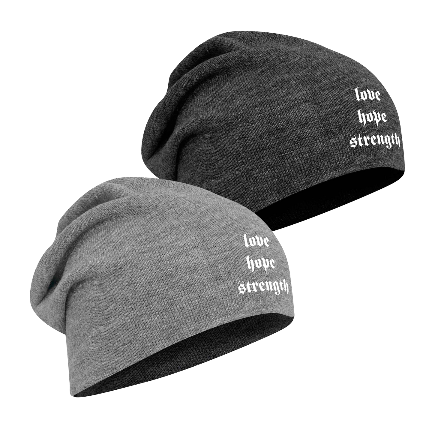 Love Hope Strength Slouch Beanie