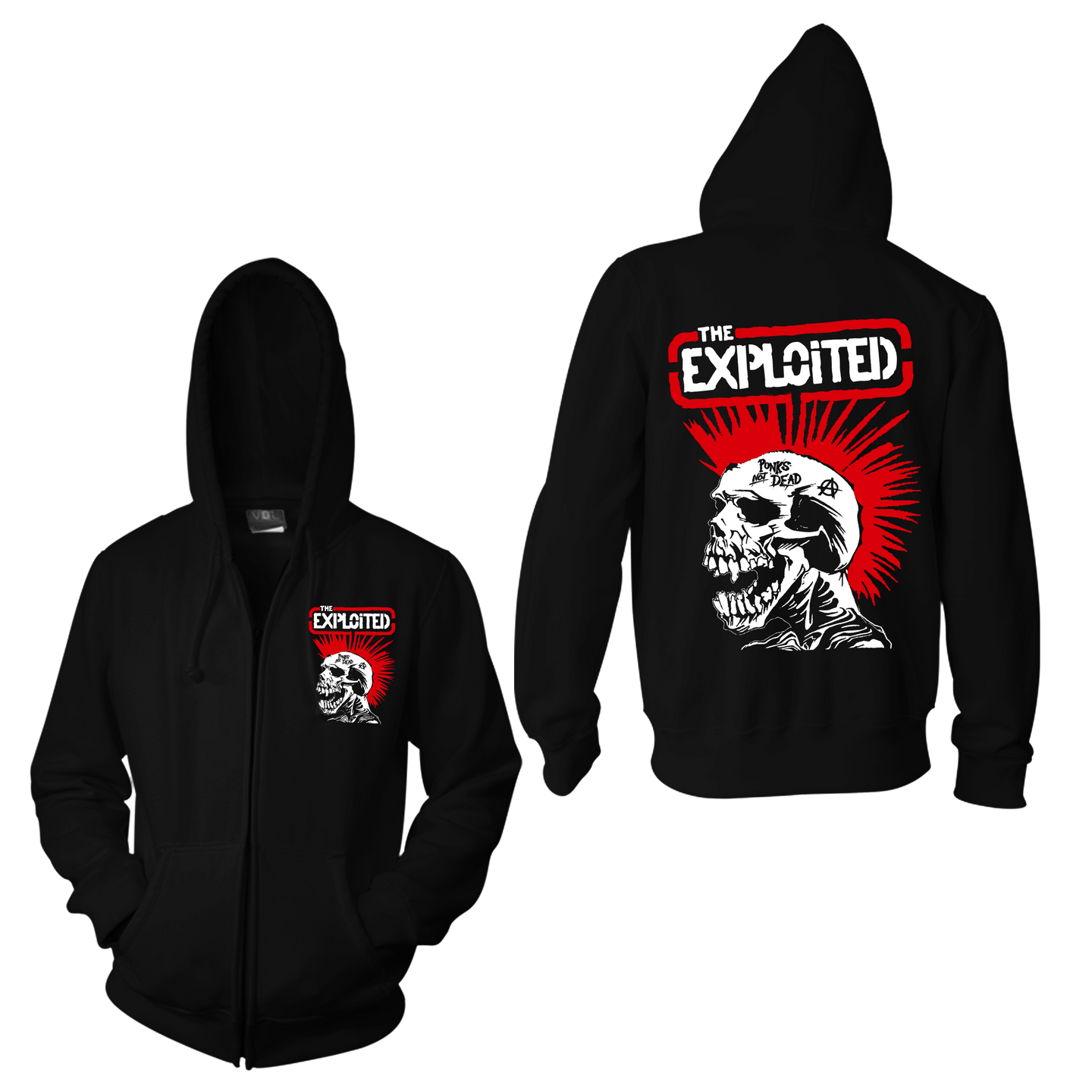 The Exploited - Punk's Not Dead Zip Up Hoodie – Enemy Ink