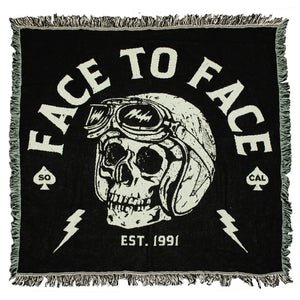 Face To Face - Biker Skull Tapestry