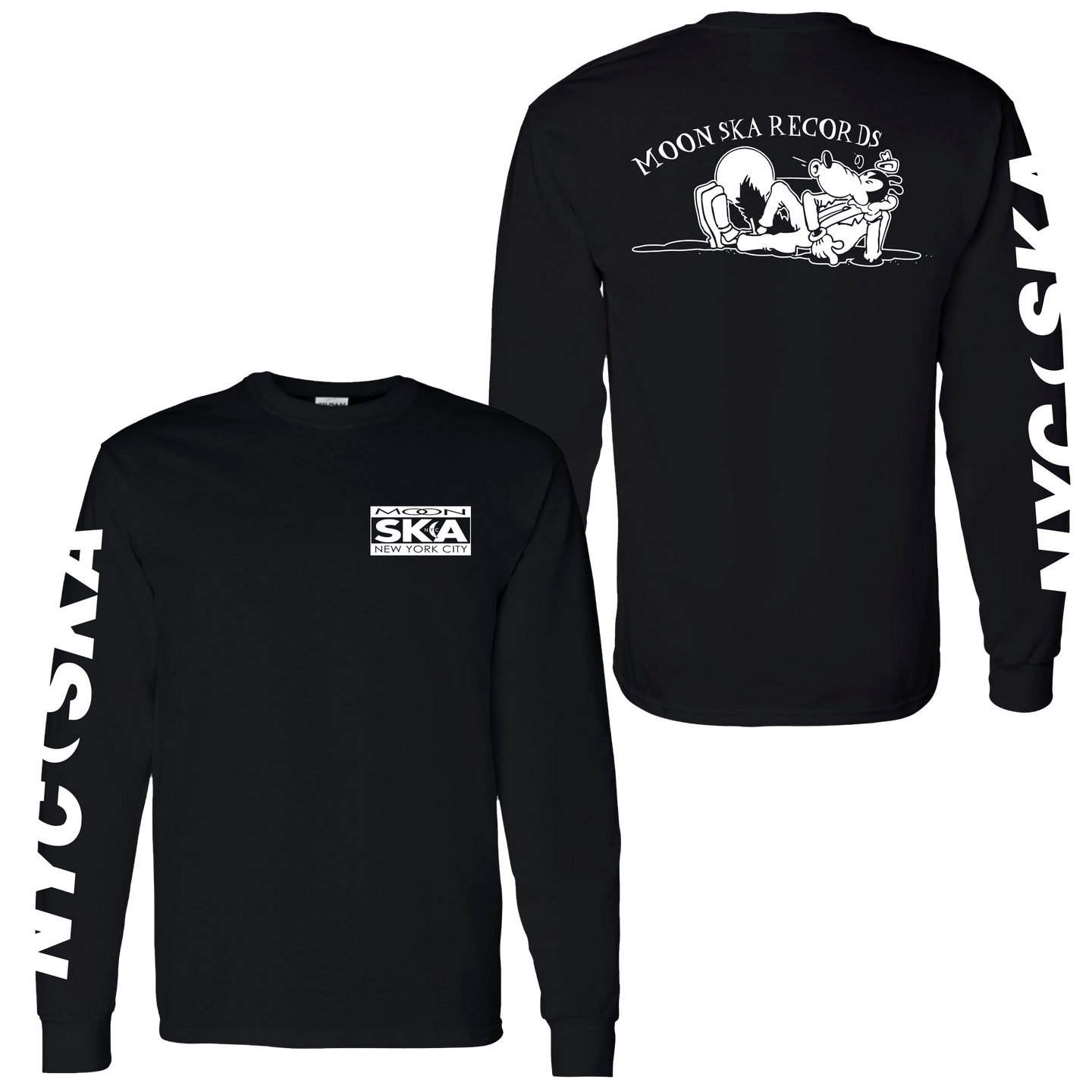 Moon Ska Dog Long Sleeve Shirt - Black