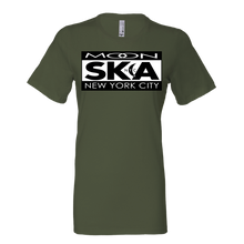 Load image into Gallery viewer, Moon Ska Logo Ladies Shirt - Military Green
