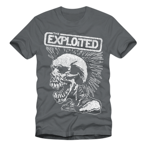 The Exploited - Distressed Skull T Shirt (grey)